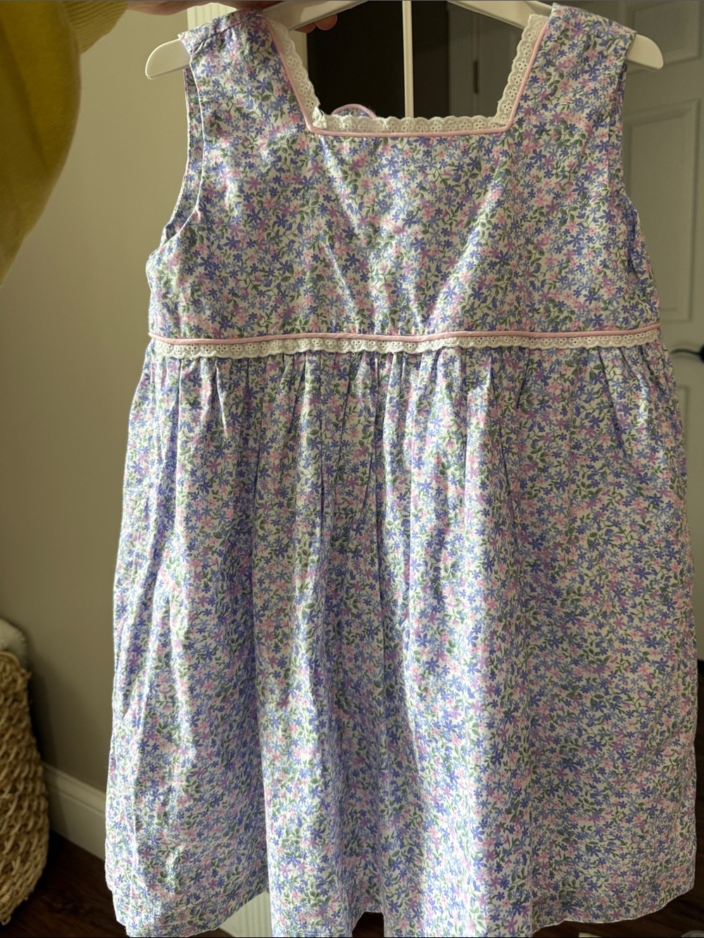 Classic Girls' Floral Sundress in Lavender and Pink